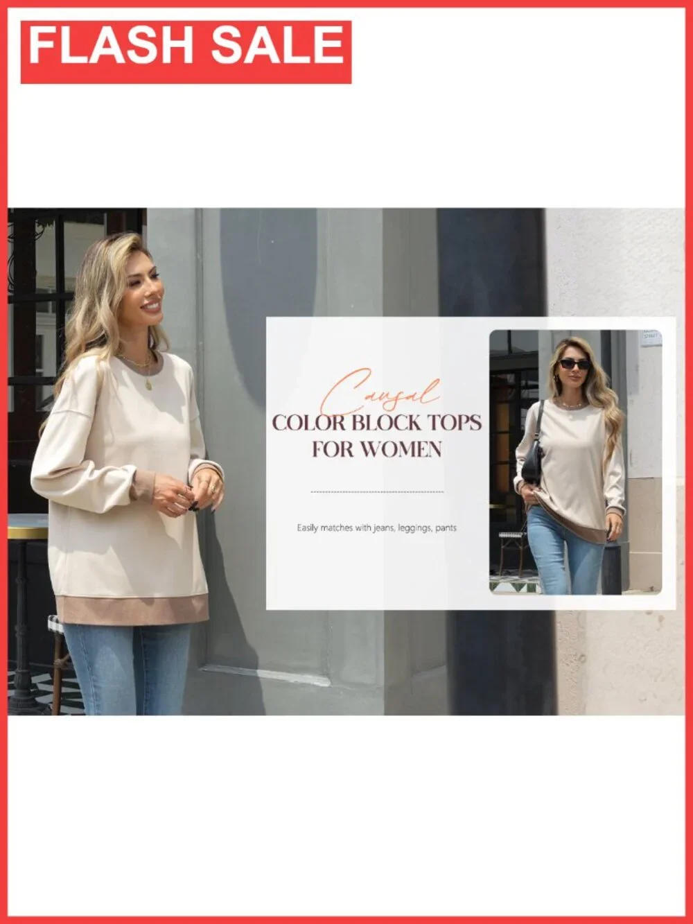 Womens Crew Neck Sweatshirt Polyester Spandex Pullover Long Sleeve Casual